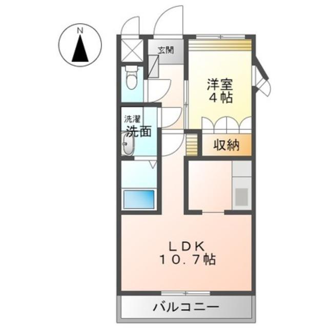 グランディール城山II(1LDK/2階)の間取り写真