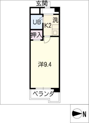 フィオーレ古出来(1K/2階)の間取り写真
