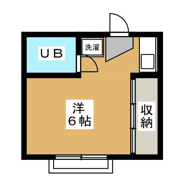 イヅメハイツ(ワンルーム/1階)の間取り写真
