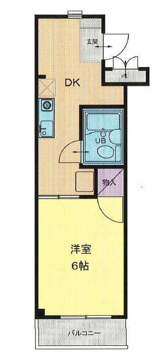 ユーティー片倉(1K/3階)の間取り写真
