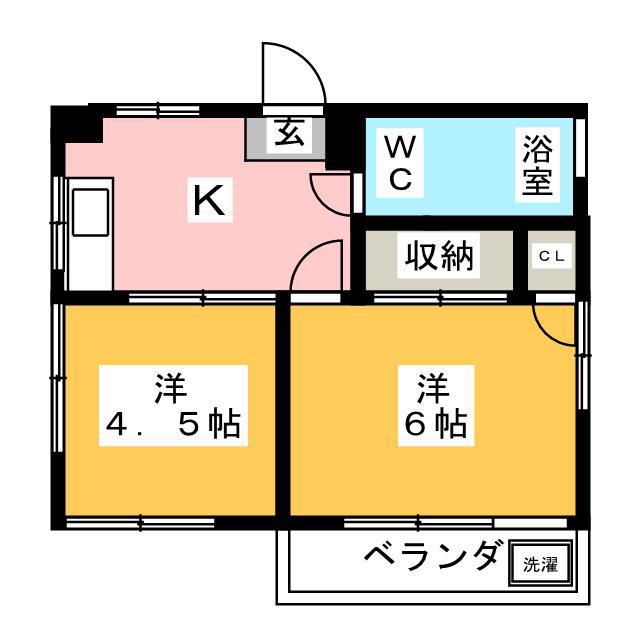 小谷マンション(2K/4階)の間取り写真