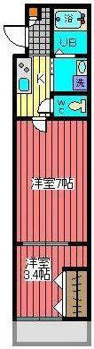ジュメイラ蕨(2K/3階)の間取り写真