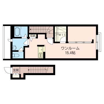 ラフィネ桜坂(ワンルーム/2階)の間取り写真