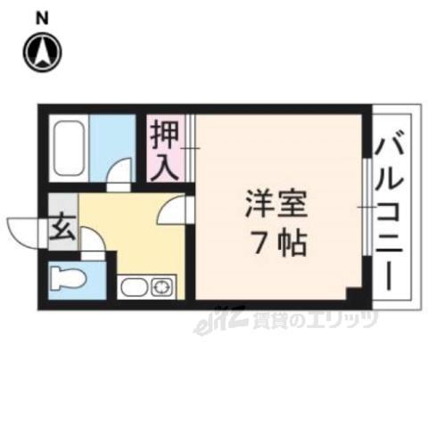 アヴニールK(1K/2階)の間取り写真