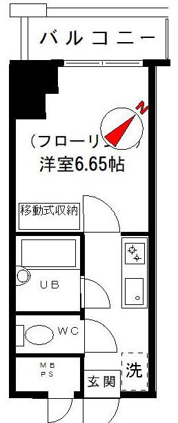 サトビル(1K/7階)の間取り写真