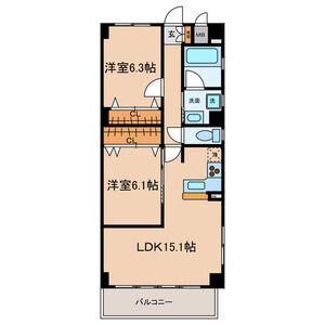 GLORIA(2LDK/1階)の間取り写真