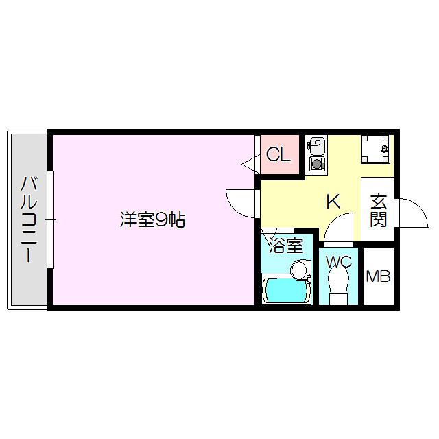 メゾン南江口(1K/2階)の間取り写真