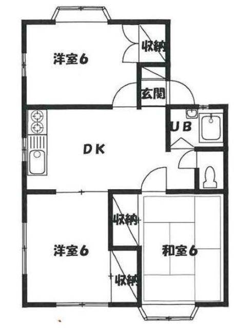 ルミエール(3DK/1階)の間取り写真