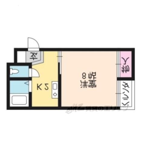 京都アパートメント4(1K/2階)の間取り写真