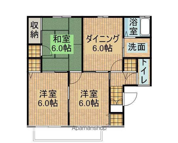グランディール花菱A棟(3DK/2階)の間取り写真