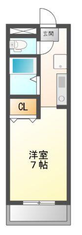 ハイツ岩本(1K/1階)の間取り写真