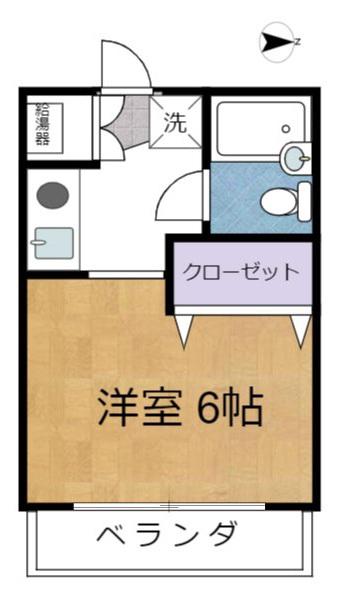 足利屋ハイツ(1K/2階)の間取り写真