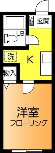 新白金ハイツ(1K/1階)の間取り写真