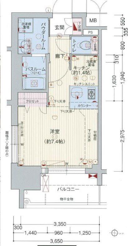 プレサンス桜通グレイス(1K/8階)の間取り写真