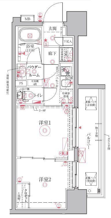 クレイシアIDZ川崎(2K/10階)の間取り写真