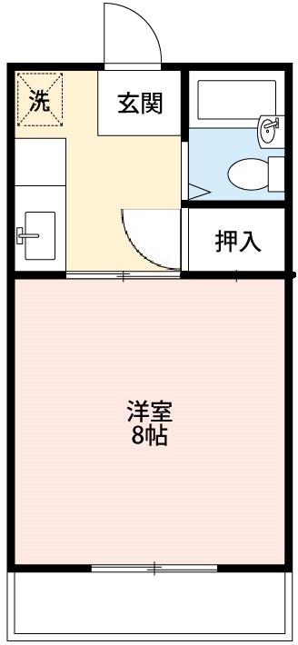 サンライズ深津(1K/3階)の間取り写真