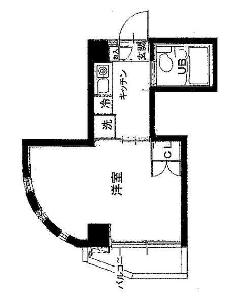ドルフ池上(1K/1階)の間取り写真
