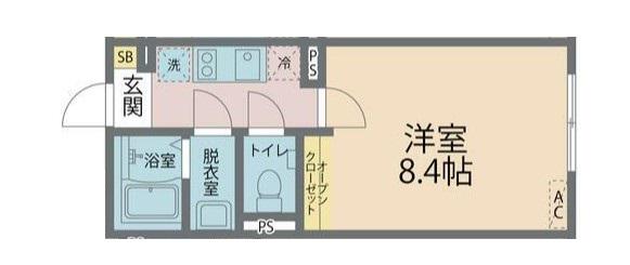 カインドネス田無(1K/1階)の間取り写真
