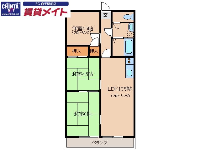 BRISE(3LDK/3階)の間取り写真