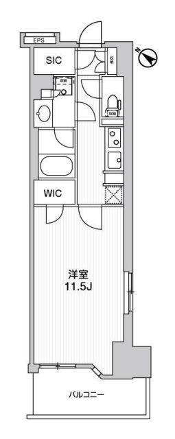 WORVE横浜伊勢佐木町(1K/10階)の間取り写真