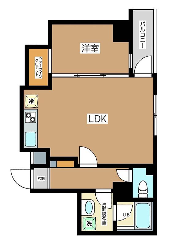 ラフィネ横浜(1LDK/5階)の間取り写真
