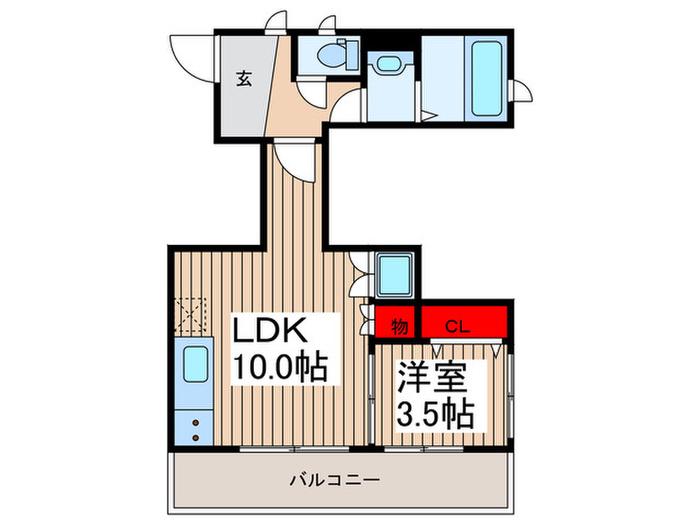 サントピア(1LDK/2階)の間取り写真