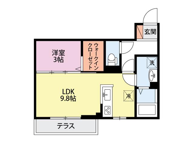 FORTUNATO(1LDK/1階)の間取り写真