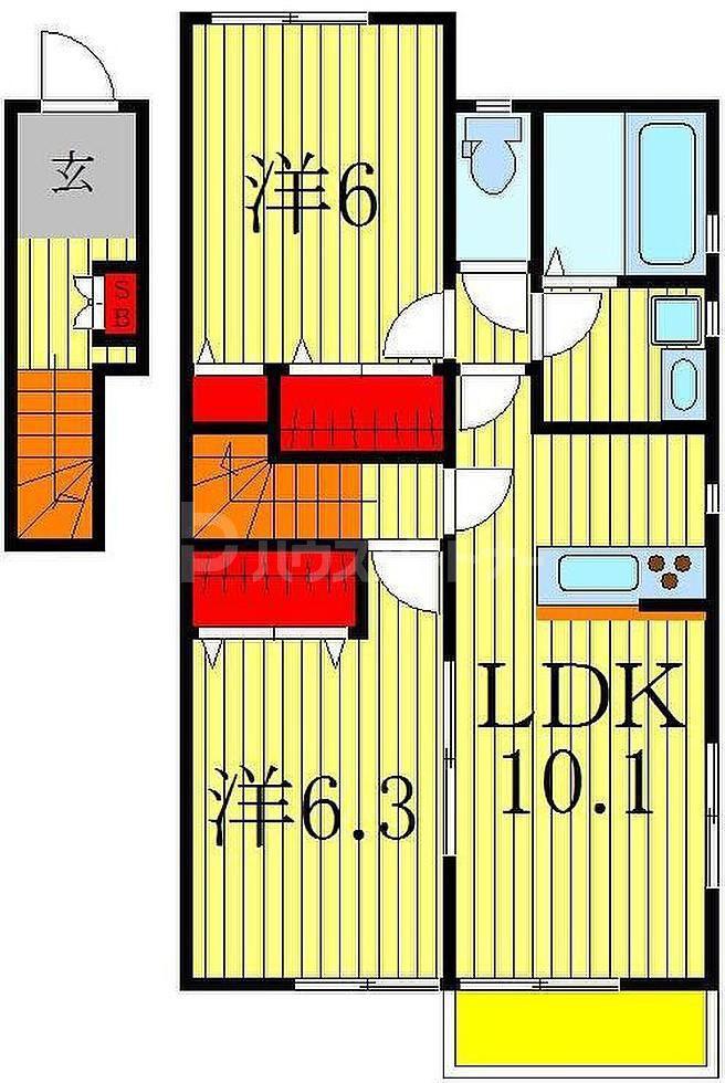 パークサイドテラス(2LDK/2階)の間取り写真