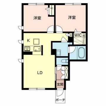 ラ グリシーヌ姫路南(2LDK/1階)の間取り写真