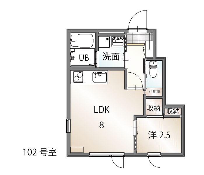 山猫荘(1LDK/1階)の間取り写真