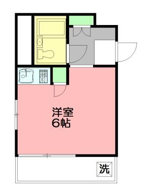 望洋荘(ワンルーム/3階)の間取り写真