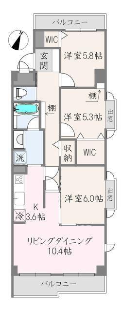 ライオンズマンション宮前平第7(3LDK/2階)の間取り写真