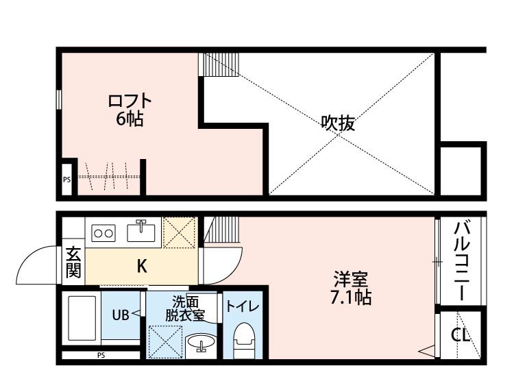 セラヴィ小田原(1K/2階)の間取り写真