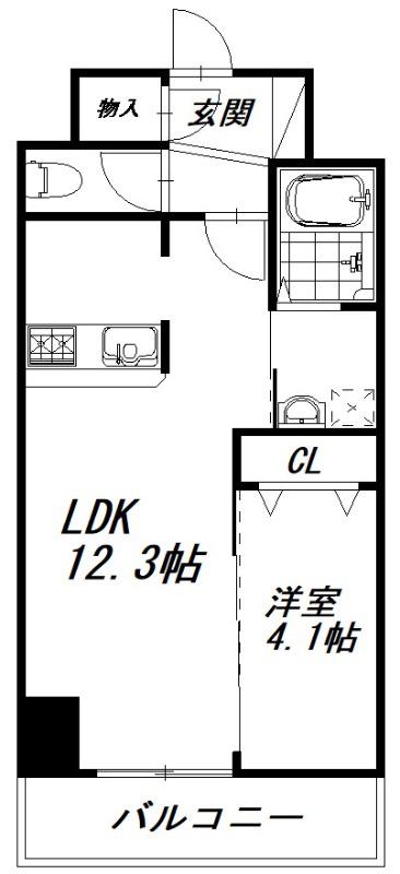 MSドリームX(1LDK/8階)の間取り写真