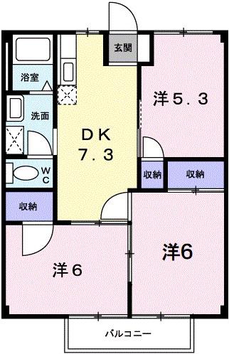 カーサ 英賀保(3DK/2階)の間取り写真