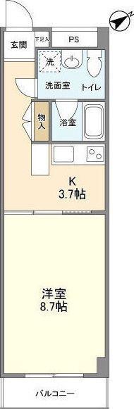 エミネンス新千葉(1K/3階)の間取り写真