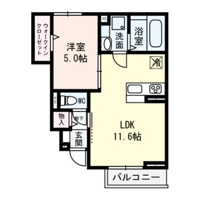 フォレストパーク瀬田(1LDK/1階)の間取り写真