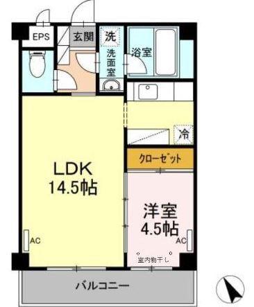LIFE(1LDK/2階)の間取り写真