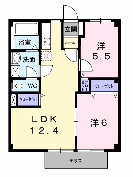 シティシャトレ(2LDK/1階)の間取り写真