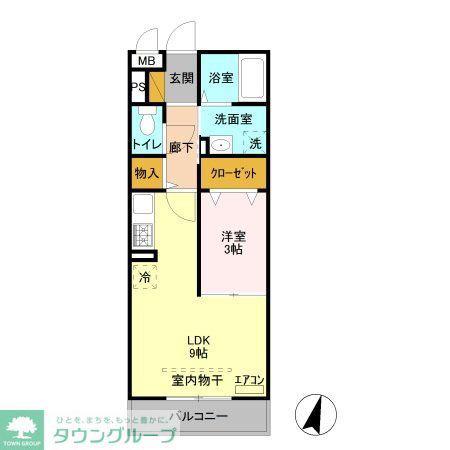 グランツ(1LDK/2階)の間取り写真