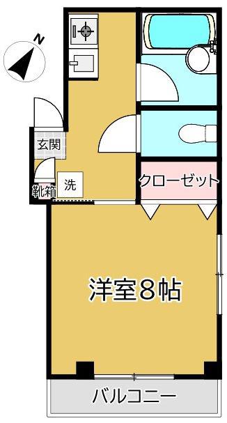 マルマンハイツ(1K/2階)の間取り写真