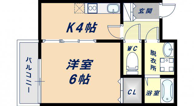 GLANZ(1K/1階)の間取り写真
