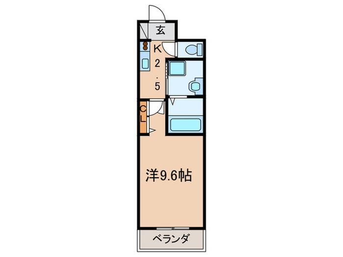 BENE川宮(1K/2階)の間取り写真