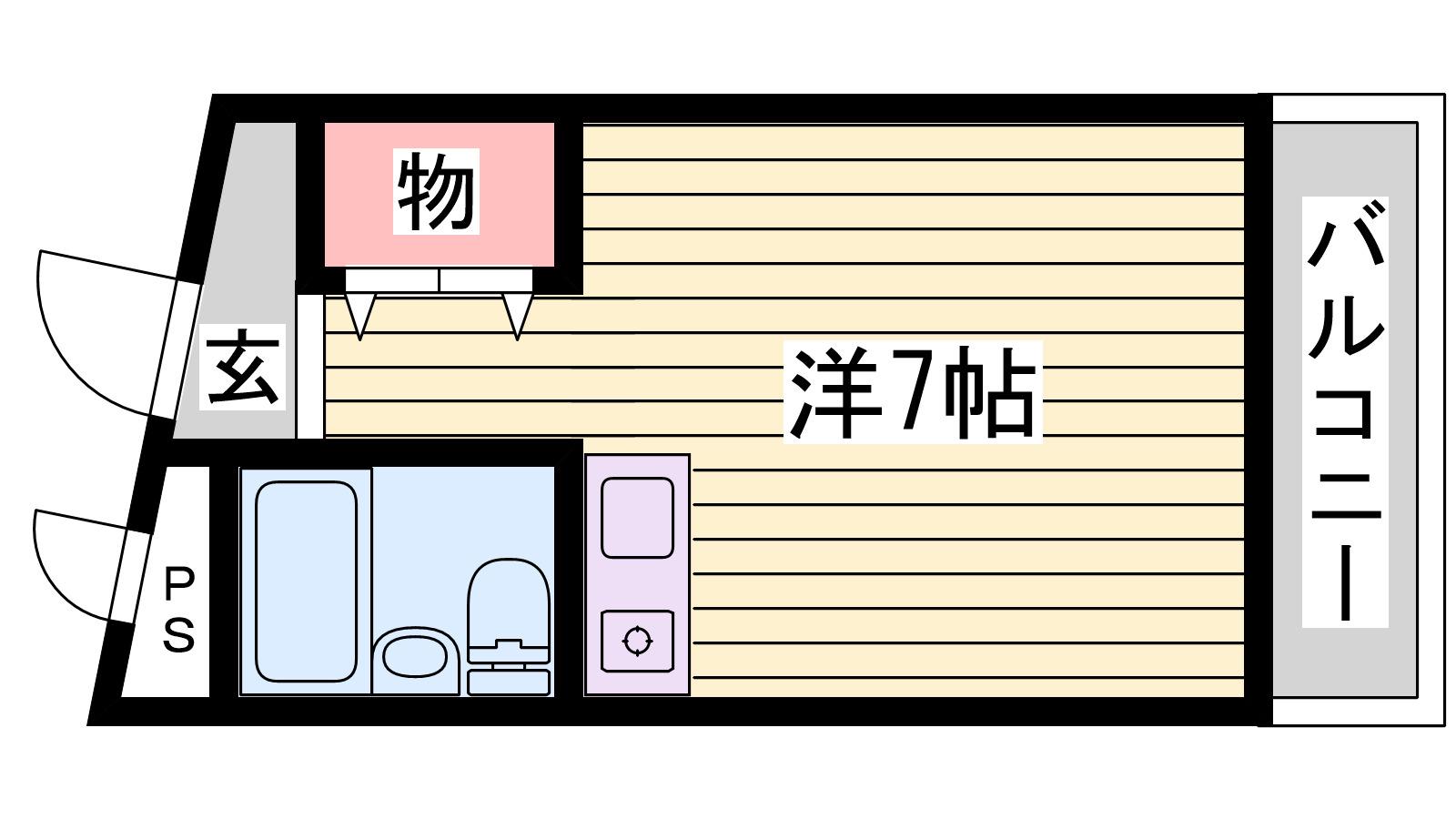 サンマリン名谷(ワンルーム/3階)の間取り写真