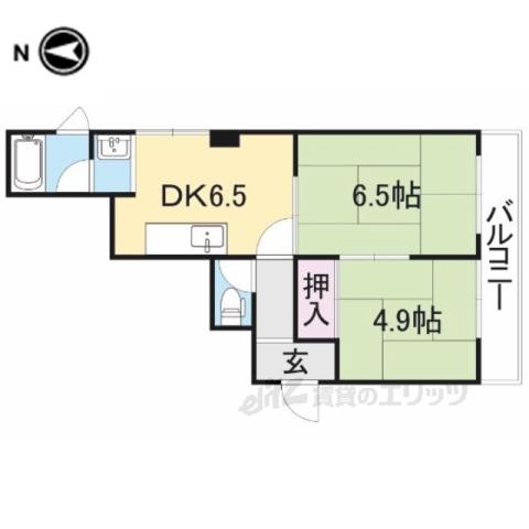 BUYKING2(2DK/1階)の間取り写真