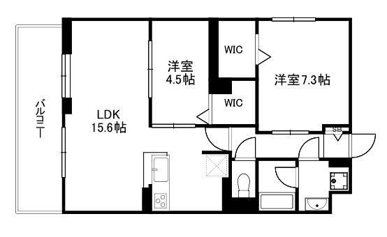 グランジェ リサーチパーク イースト(2LDK/2階)の間取り写真