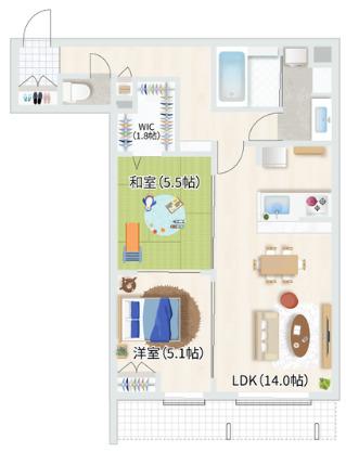 ウエスタンハイツ18(2LDK/3階)の間取り写真