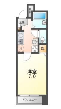 グランドコート(1K/5階)の間取り写真