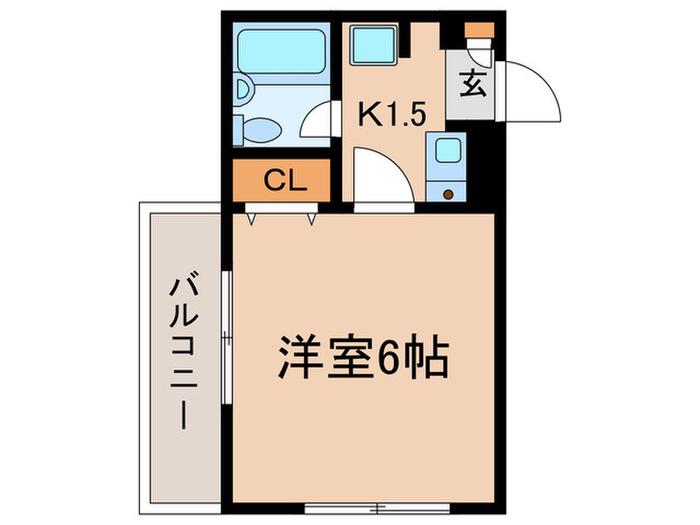 ジョイフル三ツ沢B棟(1K/1階)の間取り写真