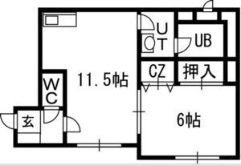 スカイヒルズN15(1LDK/1階)の間取り写真